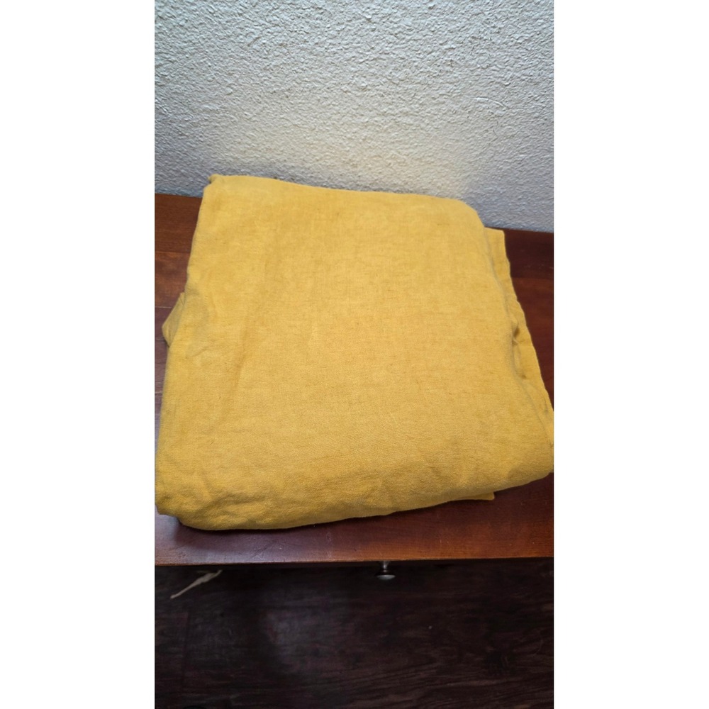 Bed Threads Linen Duvet Cover Turmeric Yellow 100% French Flax Bedding Queen